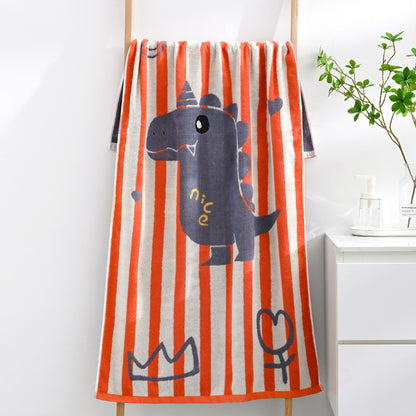 Orange Balloon Deluxe Extra Large Pure Cotton Beach & Bath Towel | Highly Absorbent, Thick 70 x 140 cm | Fun Cartoon Design