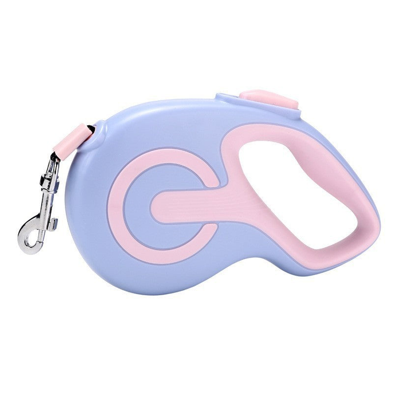 Purple 5 Meter Retractable Dog Leash | Ergonomic Anti-Slip Grip | Heavy Duty Nylon Rope for Small to Medium Dogs