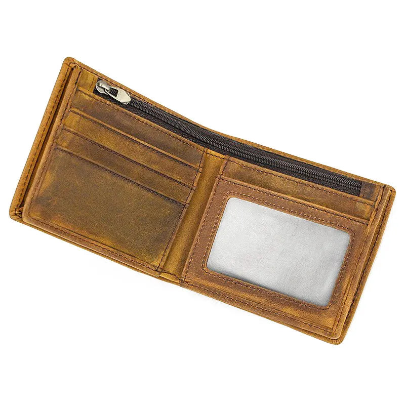 Light Brown Vrtical Stroke Men's Vintage Wallet Multi-Card Slots Large Capacity Coin Purse Casual Clutch Bag for Everyday Use