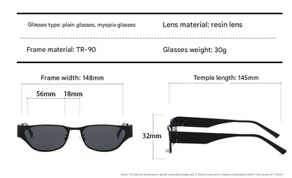 Silver Frame Black Sheet Retro Cat-Eye Metal Sunglasses for Women - UV Protection Stylish Streetwear Shades - Image 2