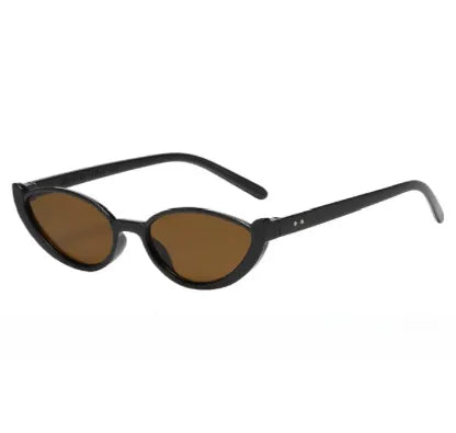 Black Frame With Tea Flakes 2PCS Fashionable Cat-Eye Sunglasses for Women - Retro INS Style UV Protection Shades