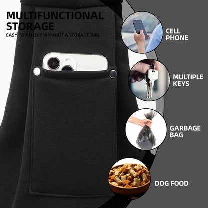 Black Portable Pet Carrier Backpack - Adjustable Shoulder Sling for Small Dogs & Cats (69.85 x 59.94 x 39.88cm) - Breathable Outdoor Travel Bag - Image 2