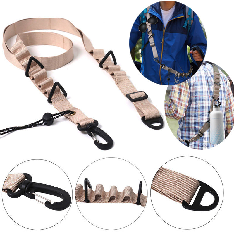 Black 4 PCS Heavy-Duty Outdoor Utility Strap - Multi-Purpose Camping Gear & Bottle Hanging Lanyard - Image 2