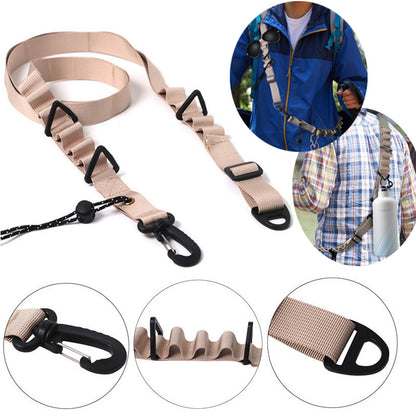Black 4 PCS Heavy-Duty Outdoor Utility Strap - Multi-Purpose Camping Gear & Bottle Hanging Lanyard - Image 2
