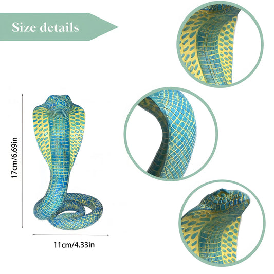 Blue Decorative Resin Cobra Statue - Unique Animal Figurine for Home Decor & Creative Gifts - Image 3