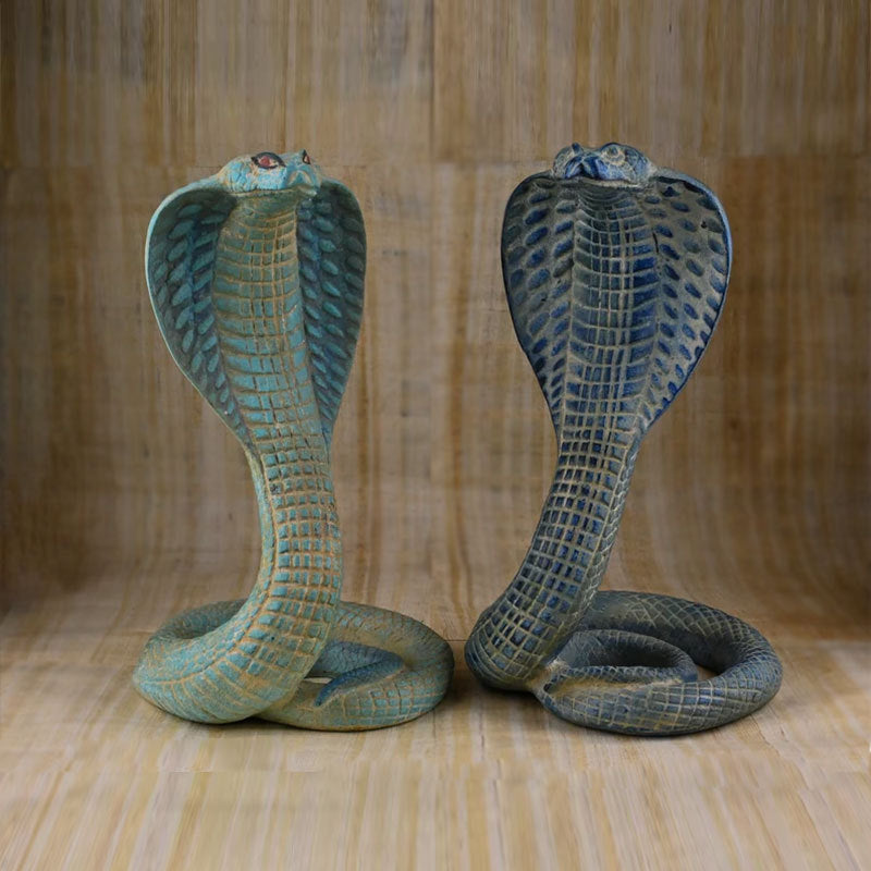 Blue Decorative Resin Cobra Statue - Unique Animal Figurine for Home Decor & Creative Gifts - Image 4