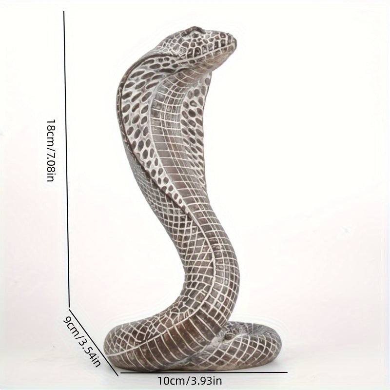 Black Decorative Resin Cobra Statue - Unique Animal Figurine for Home Decor & Creative Gifts - Image 2