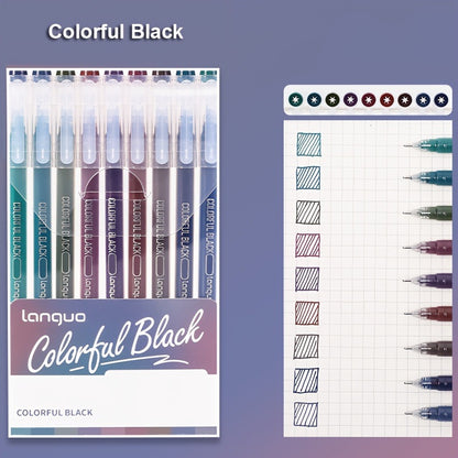 Colorful Black 9PCS/SetGel Pen Set - Vibrant Multi-Color Writing Instruments for Creativity