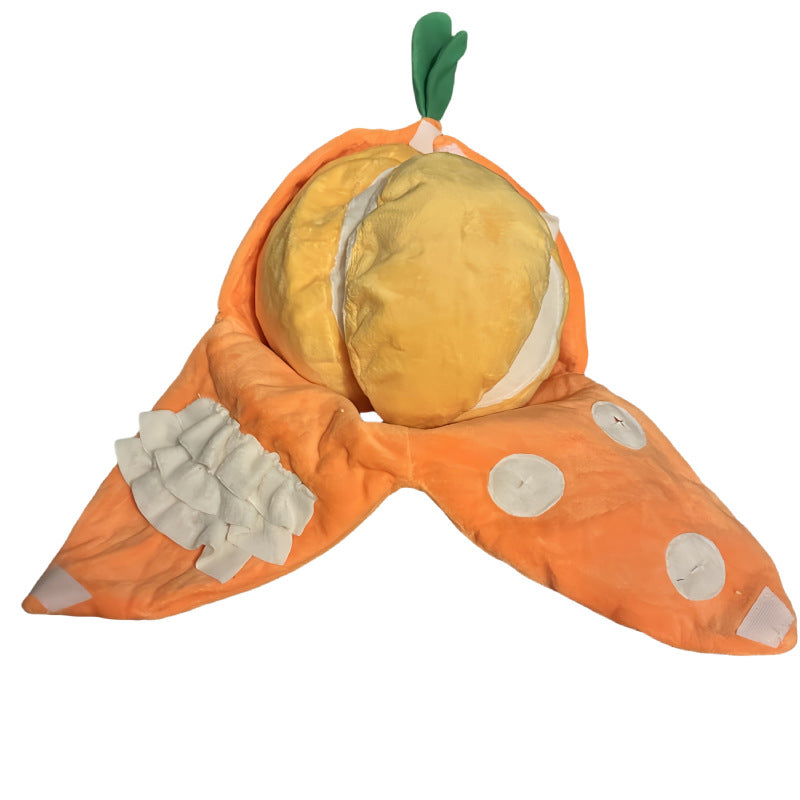 Plush Orange Squeaky Dog Toy - Interactive Fruit Chew Toy for Small Dogs & Puppies - Image 2