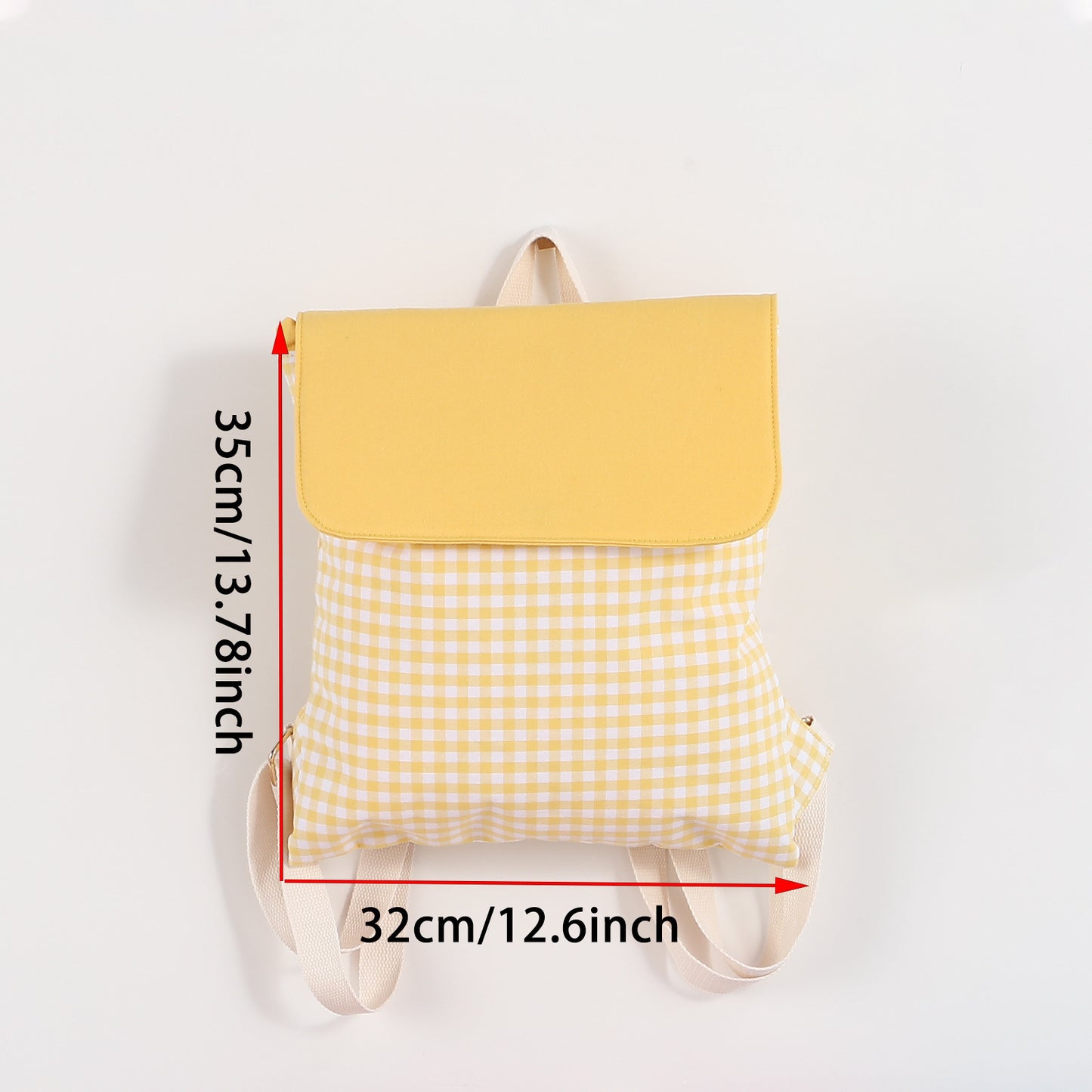 Purple Trendy Gingham Checkered Canvas Backpack | Aesthetic Student School Bag | Casual Daily Travel Daypack - Image 2