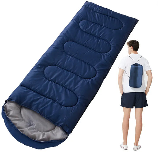 Navy-blue 0.7kg Ultra-Lightweight Compact Sleeping Bag | Portable Outdoor Camping & Travel Gear | Breathable Warm Weather Sleep System