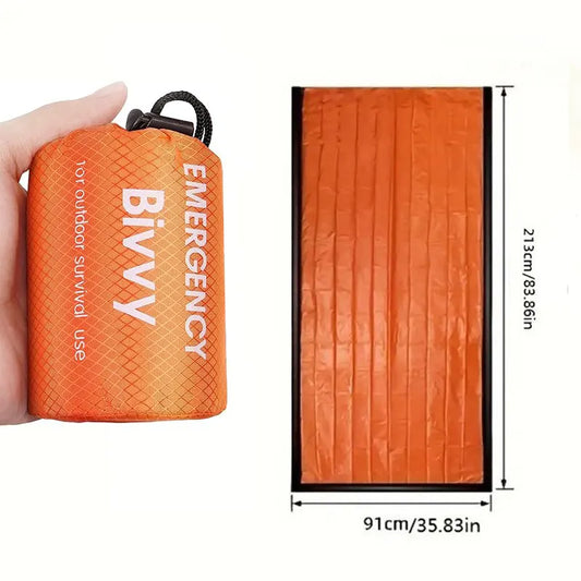 Green 2-Pack Emergency Thermal Bivvy Sleeping Bag | High-Efficiency Heat Retention Survival Sack | Waterproof & Windproof Portable Shelter for Outdoor Camping 91x213cm - Image 2