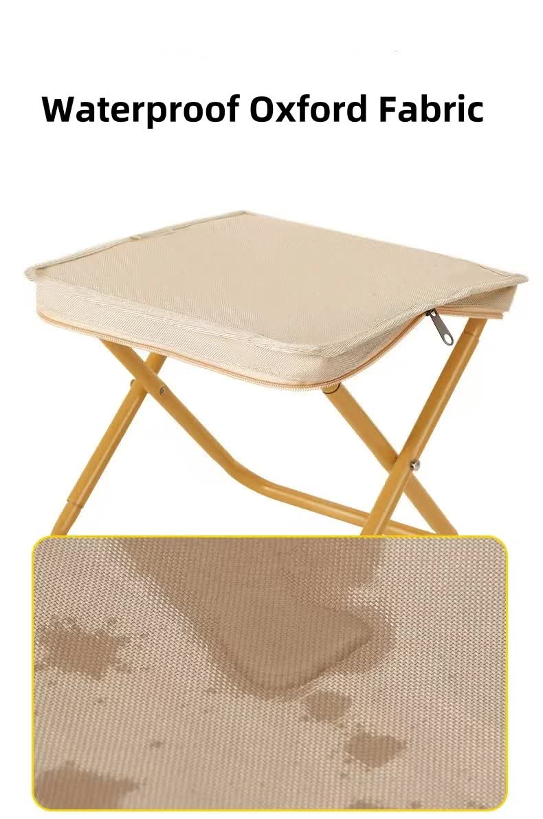 Black Outdoor Folding Stool with Carrying Handle - Portable Camping Seat, Fishing Chair, Collapsible Zipper Stool for Outdoors, Queueing, and More - Image 4