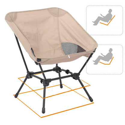 Black Portable Lightweight Folding Beach Chair - Compact Fishing Chair with Square Legs for Outdoor Use - Image 4