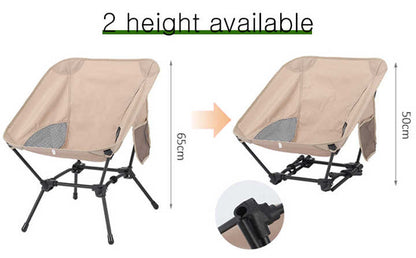 Black Portable Lightweight Folding Beach Chair - Compact Fishing Chair with Square Legs for Outdoor Use - Image 6