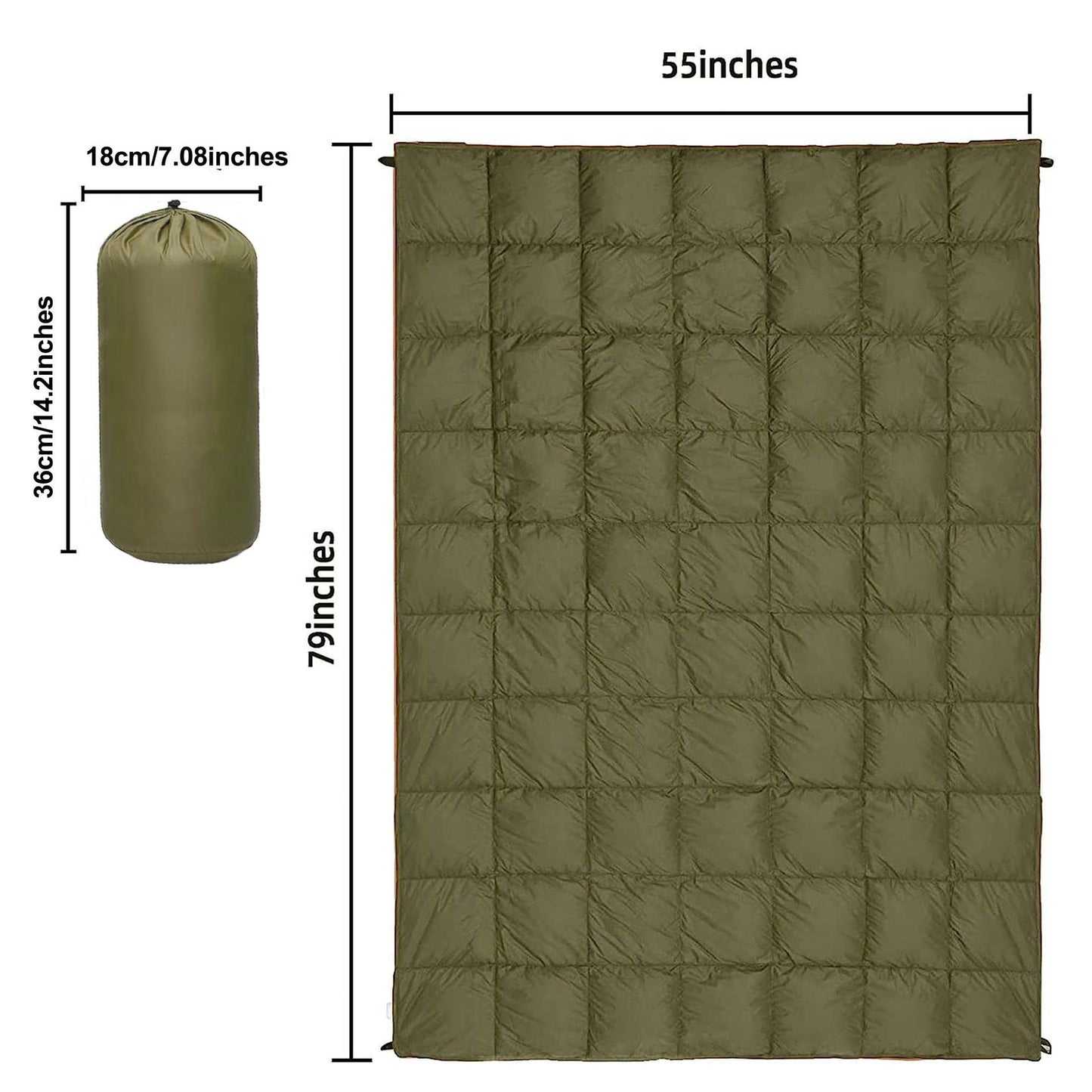 Blue Compact Lightweight Quilted Blanket - Soft, Warm, and Portable for Outdoor Adventures - Image 4