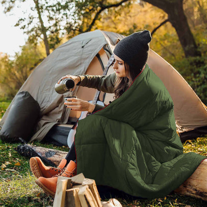 Blue Compact Lightweight Quilted Blanket - Soft, Warm, and Portable for Outdoor Adventures - Image 5