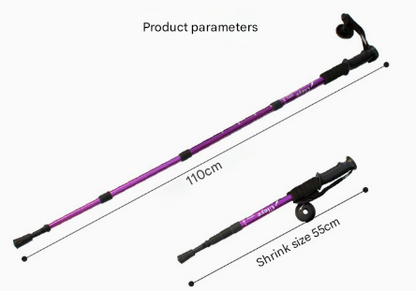 Blue 2-Pack Lightweight Trekking Poles | 4-Section Adjustable 52-110cm Walking Sticks | Anti-Shock High-Strength Aluminum Alloy Hiking Poles - Image 2