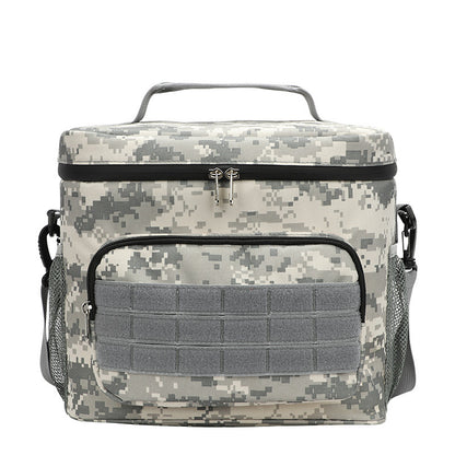 Black-white and Grey Camouflage Tactical Insulated Camouflage Lunch Bag | Large Capacity Waterproof Oxford Cooler | Portable Thermal Meal Prep Tote for Work and Outdoor