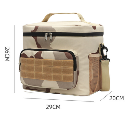 Brown Tactical Insulated Camouflage Lunch Bag | Large Capacity Waterproof Oxford Cooler | Portable Thermal Meal Prep Tote for Work and Outdoor - Image 2
