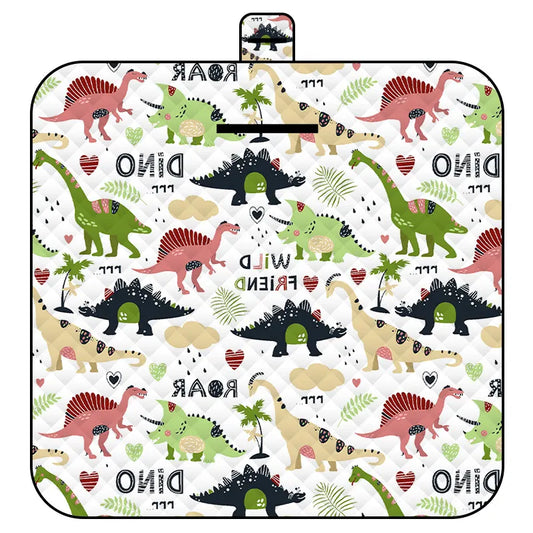 Small Dinosaur Thick Waterproof Foldable Picnic Mat - 150x200cm for Camping & Beach