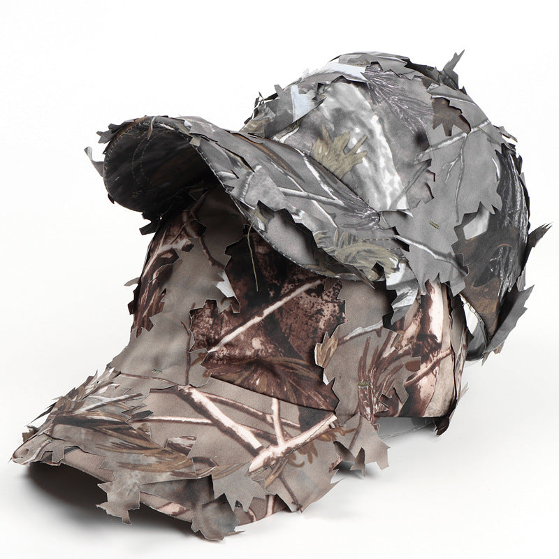 Grey 3D Leaf Camouflage Baseball Cap – American-Style Outdoor Tactical Hat for Hunting, Camping & Survival - Image 2