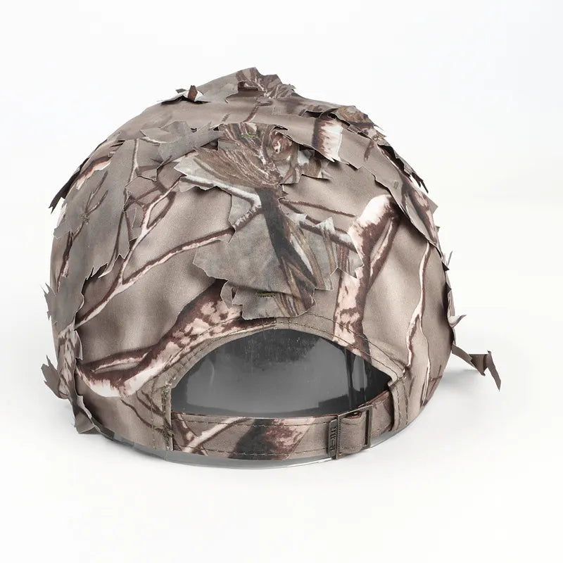 Grey 3D Leaf Camouflage Baseball Cap – American-Style Outdoor Tactical Hat for Hunting, Camping & Survival - Image 6