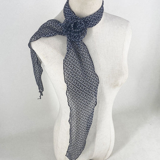 2 Pcs Black Clover Pattern Rose Flower Thin Scarf – Elegant and Versatile Neck Wrap for Women