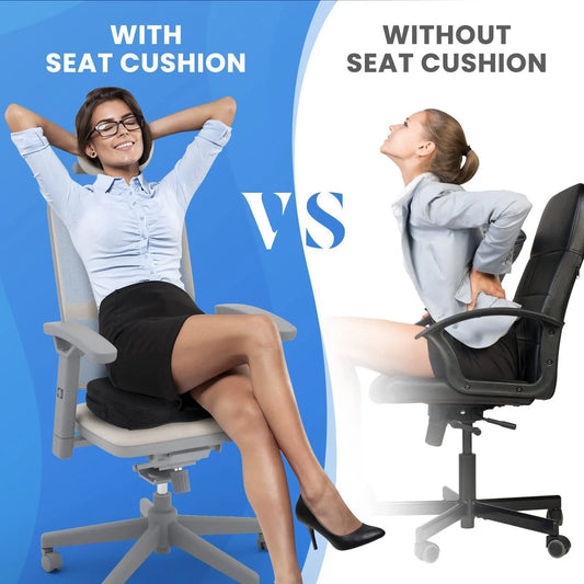 Black Memory Foam Seat Cushion – Ergonomic Support for Office, Car, Wheelchair, and Home Use - Image 5