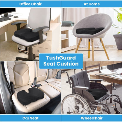 Dark Grey Memory Foam Seat Cushion – Ergonomic Support for Office, Car, Wheelchair, and Home Use - Image 4