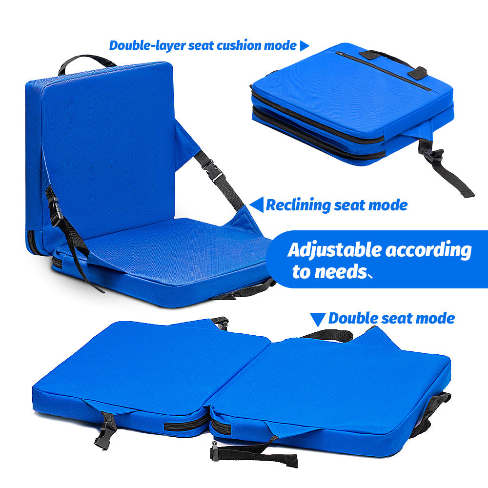 Blue Portable Foldable Outdoor Seat – Multi-Functional Stadium & Boat Chair with Carry Handle - Image 3