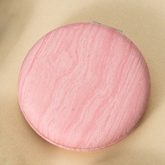 2 Pcs Pink Portable Wooden-Style Makeup Mirror - Dual-Sided High-Definition Compact Mirror