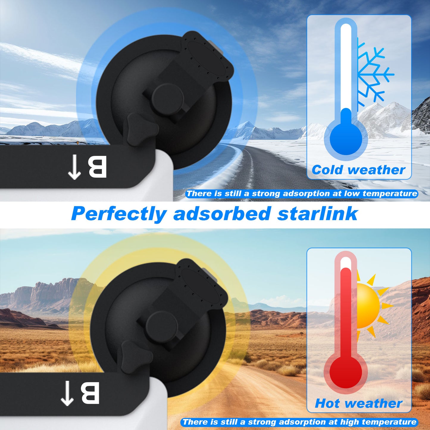 10 Pcs Black Heavy-Duty Suction Cup Mount for Starlink Mini - All-Weather Car, RV & Boat Bracket - Image 5