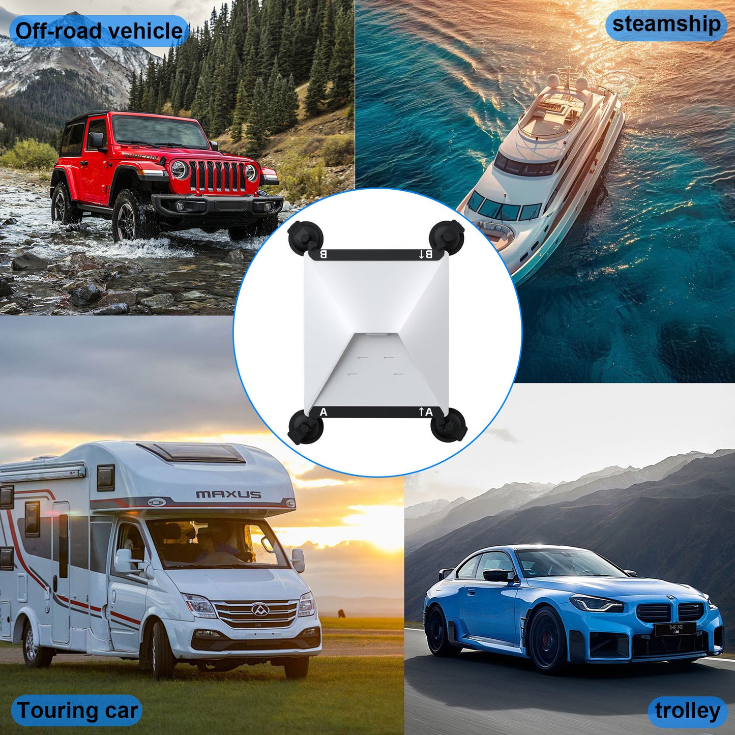 10 Pcs Black Heavy-Duty Suction Cup Mount for Starlink Mini - All-Weather Car, RV & Boat Bracket - Image 7