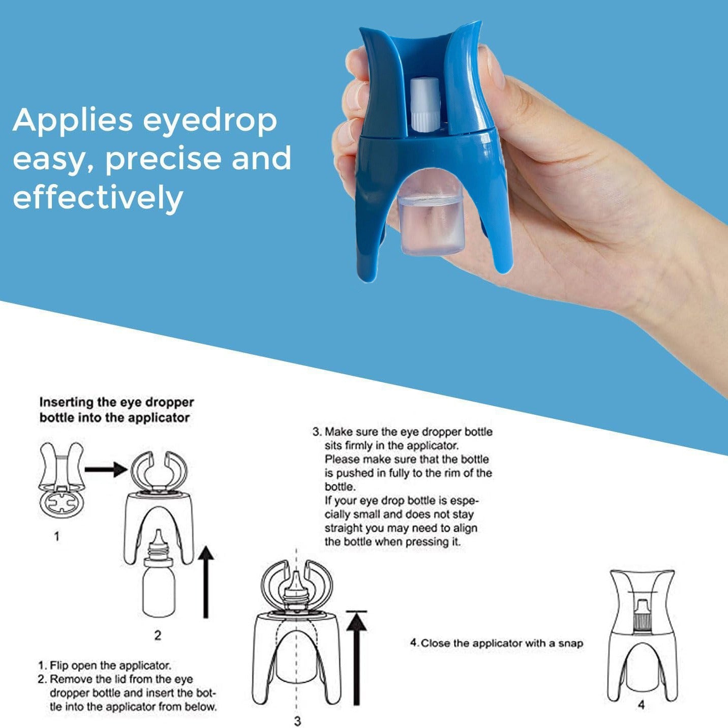 Light Blue and Dark Blue Eye Drop Applicator – Safe & Hygienic Eyedrop Dispenser for Precise Application - Image 4