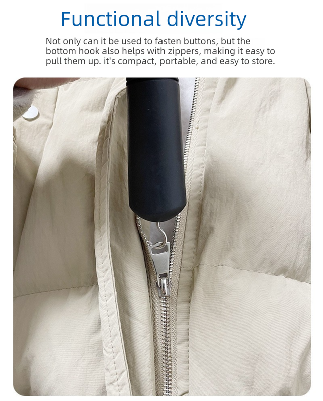 Black Dressing Aid Tool – Button & Zipper Assistant for Elderly and People with Limited Mobility - Image 4