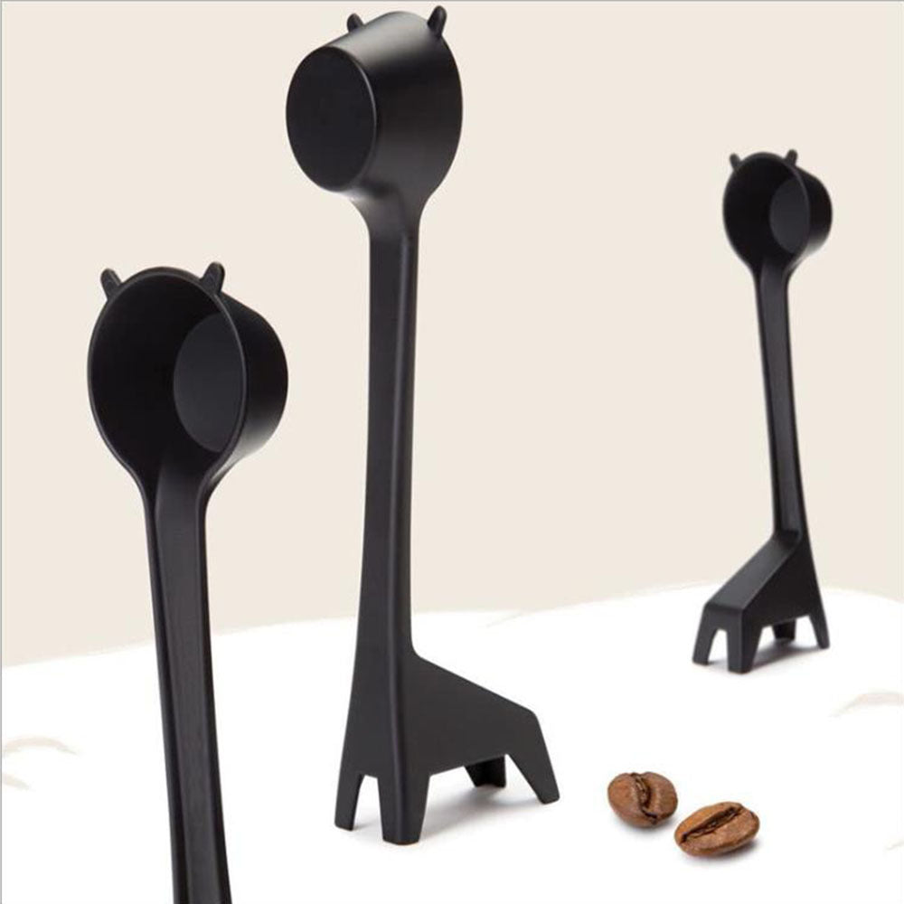 Giraffe-Shaped Coffee Scoop Set of 10 in Black ABS Plastic for Precise Coffee Grounds Measurement - Image 3