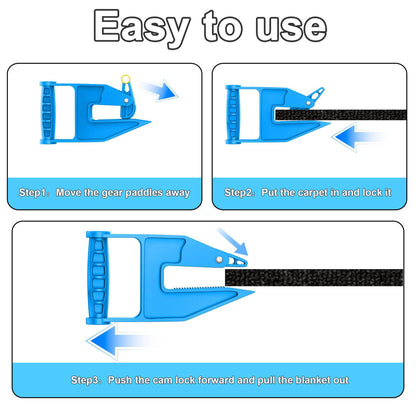Blue Mat Lifter Handle Set of 2 – Lightweight Plastic Tool for Easy, Hands-Free Moving of Rugs, Mats, and Carpets - Image 2