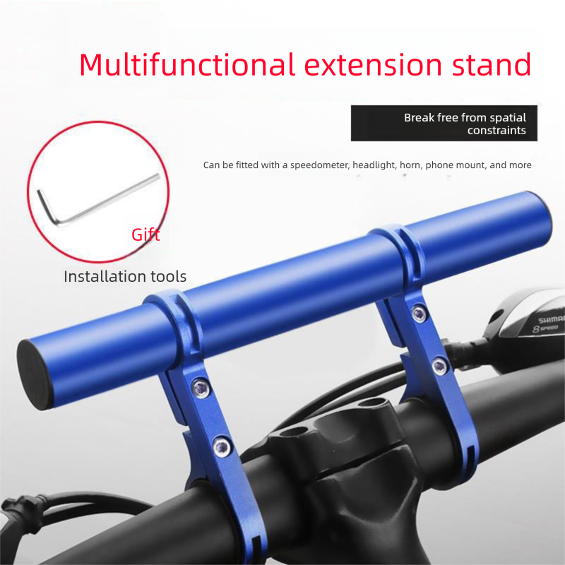 Blue 30cm Aluminum Bicycle Handlebar Extension Bracket – Multi-Functional Mount for Bike Accessories - Image 4
