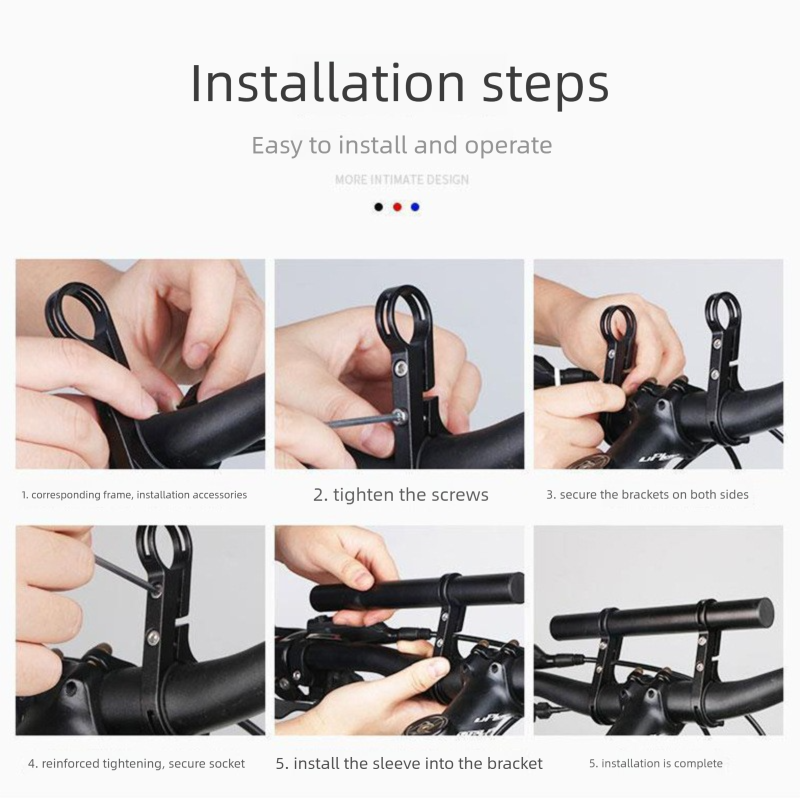 Black 30cm Aluminum Bicycle Handlebar Extension Bracket – Multi-Functional Mount for Bike Accessories - Image 5