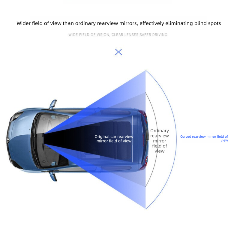 Wide-View Curved Interior Rearview Mirror – Anti-Glare, Anti-Fog, Easy Clip-On Installation - Image 4
