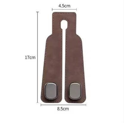 Black 4-Pack Car Seat Back Hooks – Hidden Suede Leather with Metal Hooks for Storage and Phone Stand - Image 4