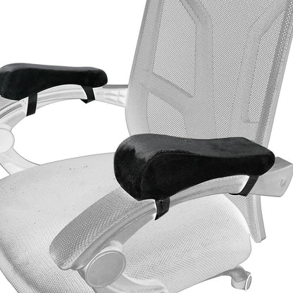 Black 2-Pack Chair Armrest Pad – Memory Foam Elbow Support Cushion for Office and Home Chairs - Image 3