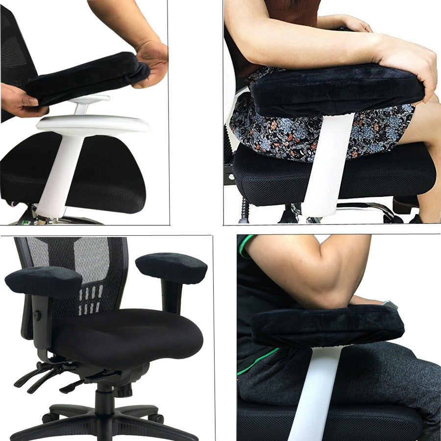 Grey 2-Pack Chair Armrest Pad – Memory Foam Elbow Support Cushion for Office and Home Chairs - Image 4