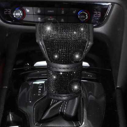 Pink 7-Piece Car Interior Decoration Set – Crystal Rhinestone Steering Wheel Cover, Gear Shift Cover, Seat Belt Pads, Cup Coasters & Ignition Switch Cover - Image 4