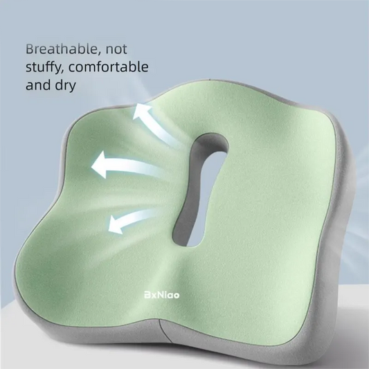 Blue Ergonomic Memory Foam Seat Cushion – Coccyx Relief for Office, Car and Long Sitting - Image 2