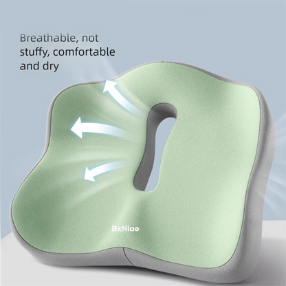 Two-tone grey Ergonomic Memory Foam Seat Cushion – Coccyx Relief for Office, Car and Long Sitting - Image 2