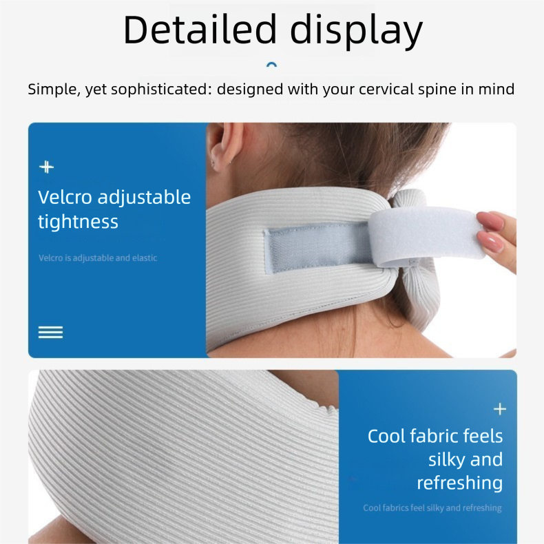 Black Neck Support Brace for Posture Correction – Cervical Collar with Cooling Fabric and Adjustable Fit for Office, Driving and Daily Use - Image 4