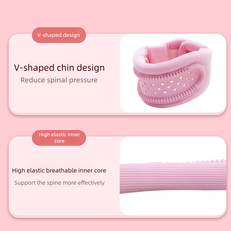 Grey Hollow Neck Support Brace – Ergonomic Cervical Collar with Breathable Design for Posture Correction and Daily Use - Image 3