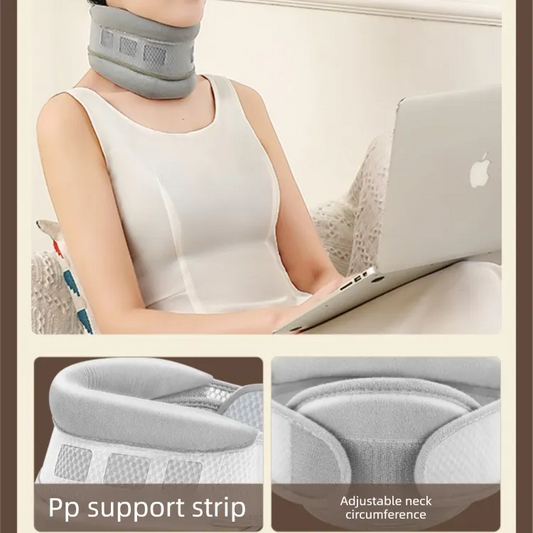 Black Reinforced Neck Support Brace – Adjustable Cervical Collar with PP Support Strips for Posture Correction and Daily Use - Image 4